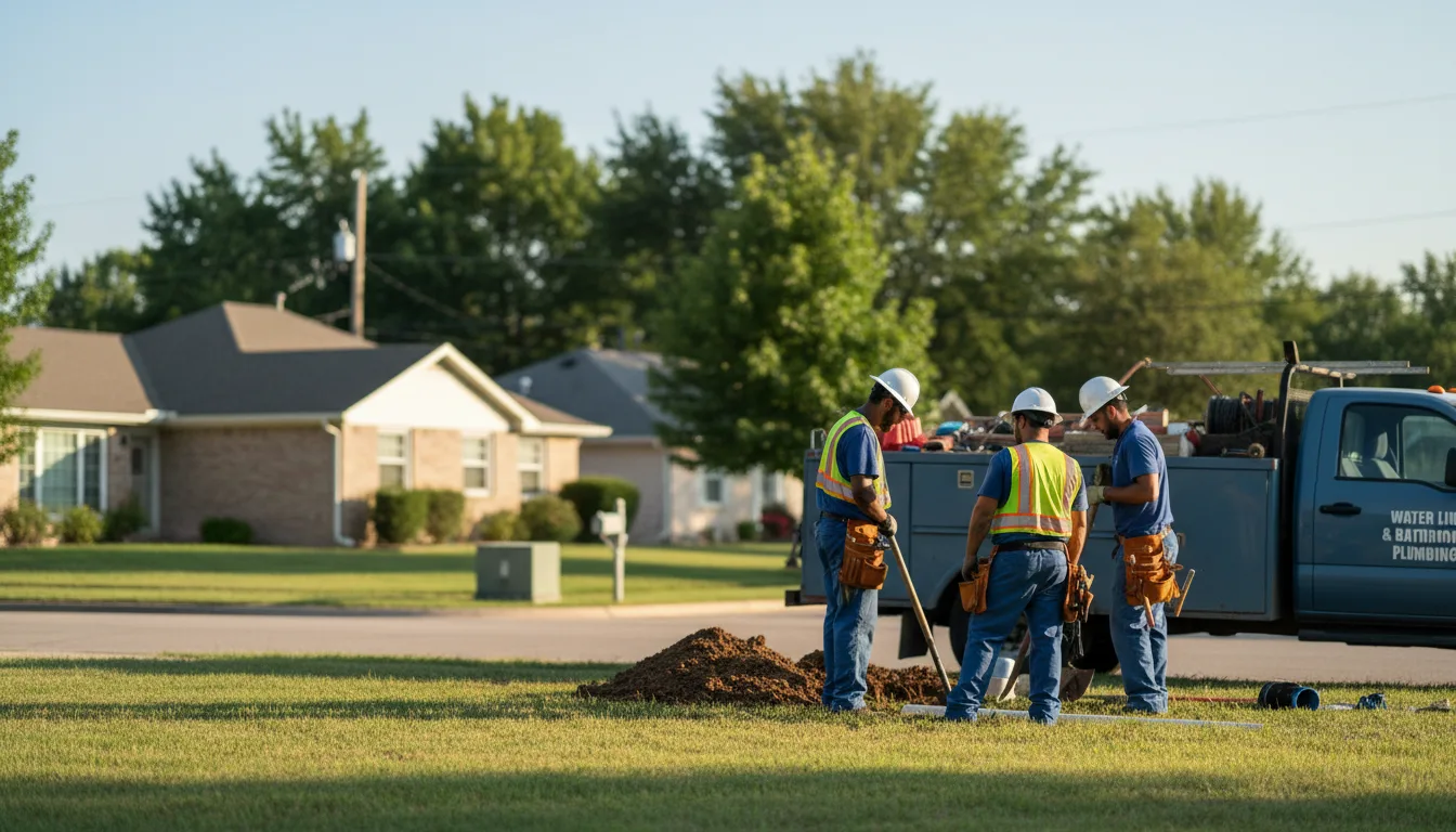Residential water line and bathroom plumbing service in Farmington, NY